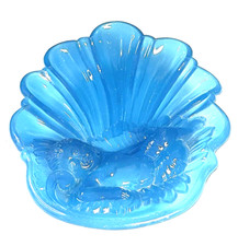 Cherub Soap Dish Blue Glass picture