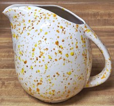 Vintage Mid Century 60s 70s Funky Splatterware Drip Glaze Ceramic Pitcher Jug  picture