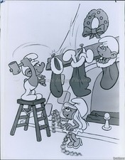 1982 The Stockings Are Hung On Smurf'S Christmas Special Nbc Tv Photo 7x9 picture