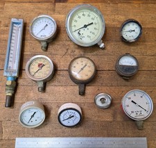 Vintage Gauges • 11pcs Pressure Temperature Oil Volts STEAMPUNK Gauge LOT ☆USA picture