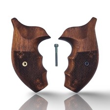 Zib Grips Revolver J Round Grips Real Wood 9mm Smith Wesson Pistol Grips picture