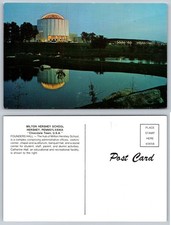 Vintage Milton Hershey School Founders Hall Postcard PA Night View Reflection picture