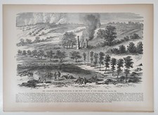 1896 Victorian Print/Engraving, Near Washington - Scene of Fight at Fort Stevens picture