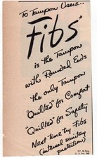1949 FIBS Tampon Internal Sanitary Protection Feminine Hygiene Magazine Ad picture