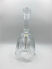 Vintage Cut Lead Crystal Dinner Bell 6.6 Inch Gold Chain Bead Clapper Elegant picture