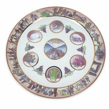 Aviv Judaica Exodus Seder Plate 1991 Robin Hall Rich Sigberman 14.75