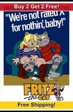 Fritz the Cat 1972-01 11x17 Movie TV Show Poster Buy 2 Get 2 Free  picture