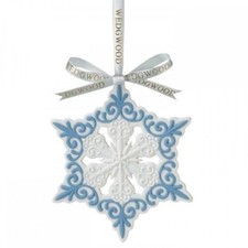 Wedgwood Pierced Blue Snowflake Ornament Snowflake New in Original Box picture