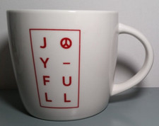Starbucks J☮️y-Full Holiday Mug 14oz White with Red and Black picture