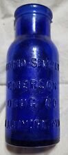 Vintage Bromo-Seltzer Emerson Drug Co. Baltimore MD Blue Glass Bottle picture