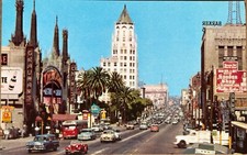 Hollywood Boulevard California Postcard c1950 picture