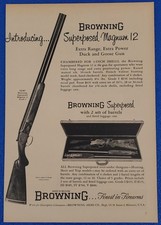 1954 BROWNING SUPERPOSED MAGNUM 12 SHOTGUN FOR DUCK/GOOSE HUNT VINTAGE PRINT AD picture