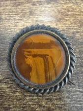 Antique Niagara Falls Souvenir Photo Copper Pin Button picture