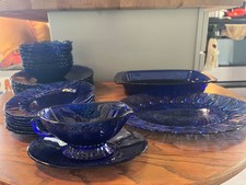 Vintage Avon Royal Sapphire Cobalt Blue Dishes Set of 27 pueces picture