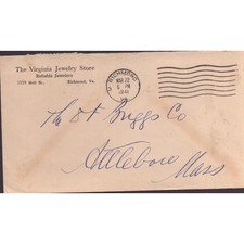 Vintage 1941 Virginia Jewelry Store Richmond Advertising Envelope Postal Cover picture