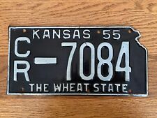 1955 Kansas License Plate Crawford County “The Wheat State” 7084 picture