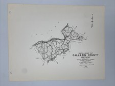 Vintage Kentucky General Highway Map Gallatin County 1954 Warsaw Sparta Glencoe picture