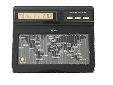 Vintage 1993 PT&S World Time Touch Alarm Clock British Design 1054134 Desk LCD picture