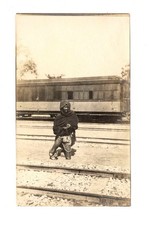 c1910 Man LEPROSY Railroad Tracks Disease African American?? India Train Photo picture