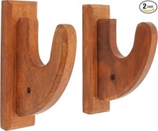 Medieval Gun Rifle Firearm Display Wall Mounts Solid Hardwood Holders Set of 2 picture