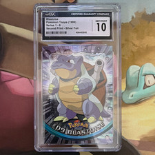 Topps 1999 Pokémon Series  Blastoise #09 Second Print Silver Foil CGC 10 POP 13 picture