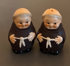 Vintage West Germany Goebel Porcelain Friar Tuck Monk Salt & Pepper Shakers picture
