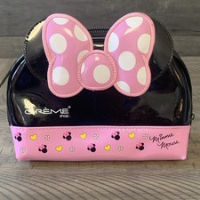 the Crème Shop Disney Minnie Mouse Bow Small Zipper Cosmetic Bag Black/Pink picture