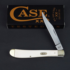 Case XX Slimline Trapper Stainless Smooth Natural Bone Pocket Knife NIB - 13312 picture