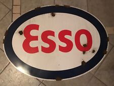 Antique style porcelain look Esso dealer service gas station large sign picture