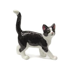 Northern Rose Kitten - Tuxedo Kitten Birthday Gift-Miniature Porcelain Figurine picture