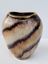 Vintage MCM Pottery Vase West Germany Striped Drip Glaze – 4 picture