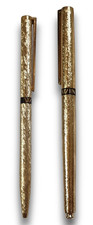Vintage Win Japan Gold Plated Textured Ballpoint Pen Set In Original Box picture