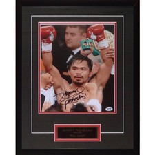 Manny Pacquiao Autographed Boxing Deluxe Framed 11x14 Photo with Nameplate - PSA picture