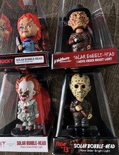 Horror Solar Bobblehead 4pc Lot NEW Chucky Freddy Krueger Pennywise Jason picture