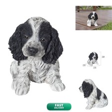 HI-LINE Black & White Cocker Spaniel Statue 87771-15 picture