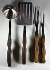 Vintage Cutco Spatula Ladle Serving Fork 15 16 26 & 27 Set Of 4 Wooden Handles picture