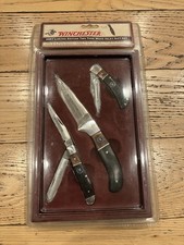 New Winchester 2007 Limited Edition Two Tone Wood Inlay Gift Set Knives Sealed picture