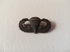 Vintage WWII Army Airborne Military Pin Badge Jump Wings Sterling Silver picture