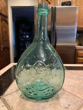 American Historical Jenny Lind Rare Blue-Green Fislerville Calabash Flask picture
