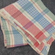 Vtg Faribo Merino Wool Twin Blanket Pastel Textured Woven USA Made 66x90 Flaws picture