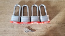 Abus Long Shackle Locks & Key: Set of 4 picture