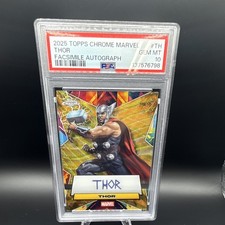 2025 Topps Chrome Marvel Thor #TH Facsimile Autograph /50 PSA 10 Cert 137576798 picture