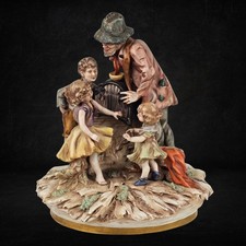 Vintage German Hand Painted Porcelain Figurine Heinz Schober Musicain & Children picture