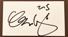 Comedian George Lopez autograph signed cut signature dated 2015 Blue Beetle Rio picture