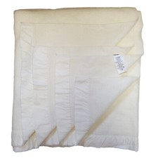 Vintage Chatham Ivory Acrylic Blanket Full Double Satin Trim Soft 80