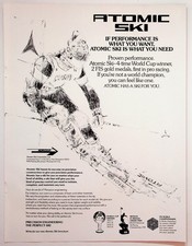 Atomic Ski Vintage 1974 Magazine Ad Skiing Sports Print Black White 1970s picture