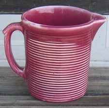 Kitchen Gem Ringed Pitcher Red Glaze Antique Weller Pottery Decorative picture