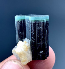 28 Carat Blue Cap and Green Tourmaline Crystal Specimen From Afghanistan picture