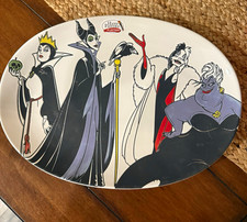 Disney Villains Hand Painted Oval Serving Platter Maleficent Cruella Ursula picture