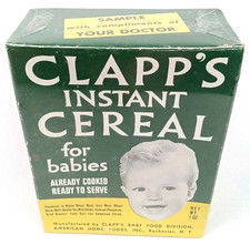 Antique 1940s Advertising Clapp's Instant Cereal For Babies Sealed New Arrival picture